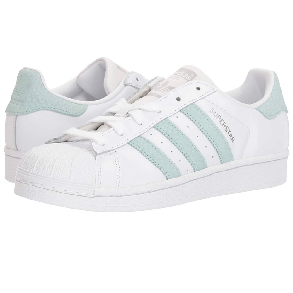 Adidas Superstars white/ ash green